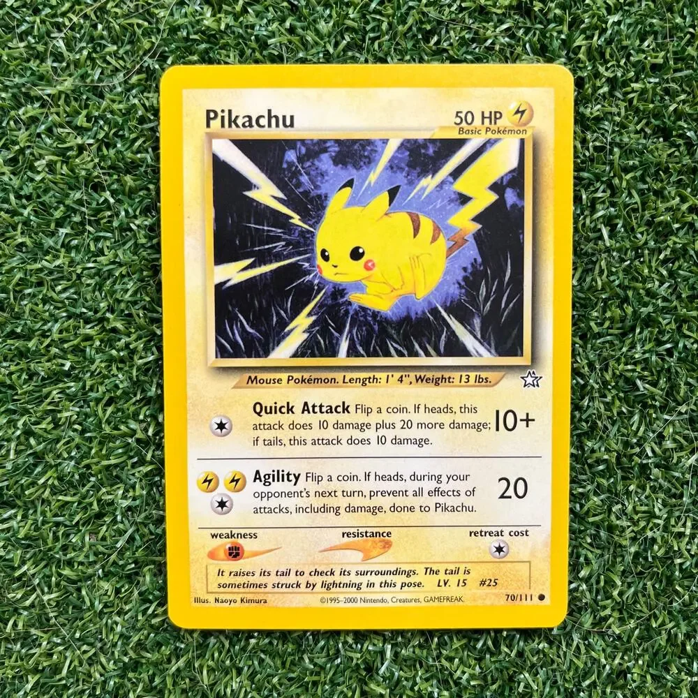 Pokemon Pikachu 70/111 Neo Genesis Unlimited WOTC 2000 Vintage